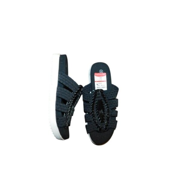 Bernie Mev. Size 39 / 8.5 US Black Stretch Slide Style Sandals Shoes NWT - Picture 1 of 3